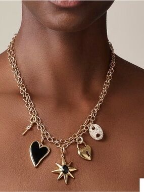 J Crew Mixed-Charm Necklace Removable Charms